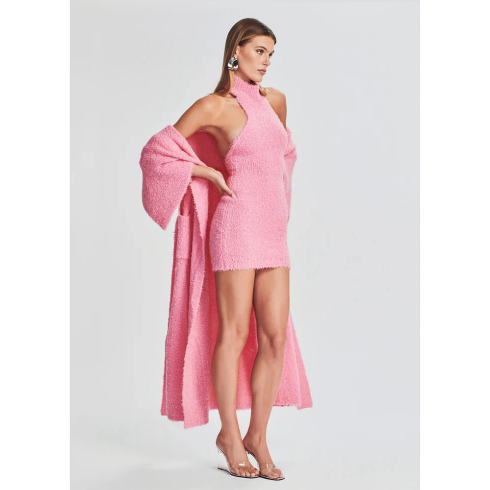 Women's SEROYA Pink Long Cardigan size L in Rose Bloom - Picture 5 of 8